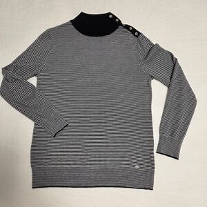 Tommy Hilfiger Black and White Striped Knit